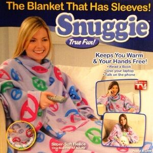 Peace & Love Fleece SNUGGIE Blanket with Sleeves ✨